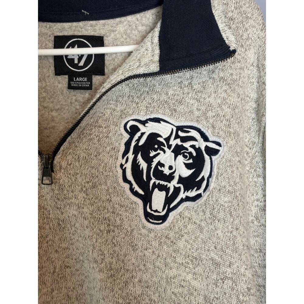 Chicago Bears Savage Quarter Zip Sweater Gray Size L - Picture 6 of 6